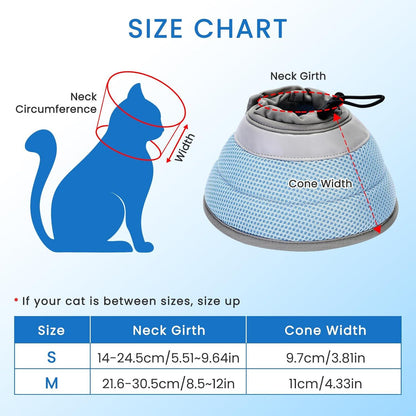 Katze Halskrause Weich Schutzkragen Blau M