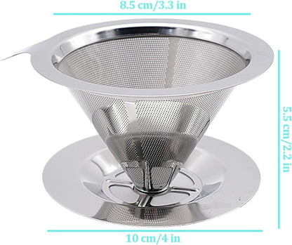 Pour Over Kaffeefilter Edelstahl wiederverwendbar