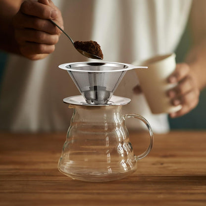 Pour Over Kaffeefilter Edelstahl Wiederverwendbar Dauerfilter 1-2 Tassen