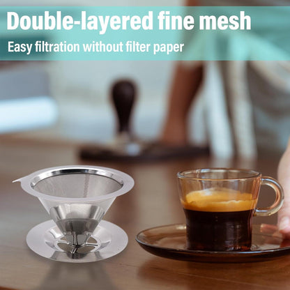 Edelstahl Pour Over Kaffeefilter Hochtemperaturbeständig (1-2