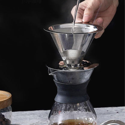 Pour Over Kaffeefilter Edelstahl Wiederverwendbar Dauerfilter 1-2 Tassen