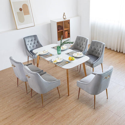 Samt Esszimmerstühle 2er Set – Modern & Bequem (Grau)