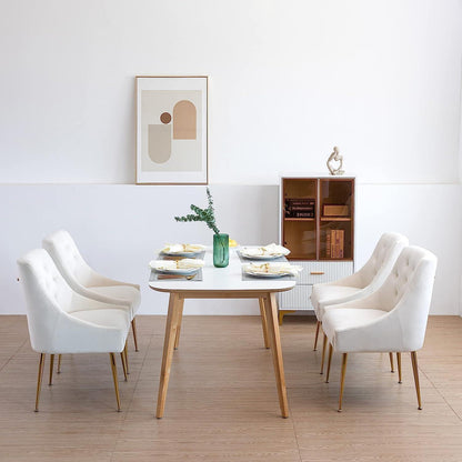 Samt Esszimmerstühle 6er Set – Modern & Bequem in Beige