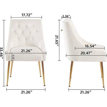 Samt Esszimmerstühle 6er Set – Modern & Bequem in Beige