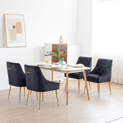 Samt Esszimmerstühle 2er Set Schwarz – Modern & Bequem