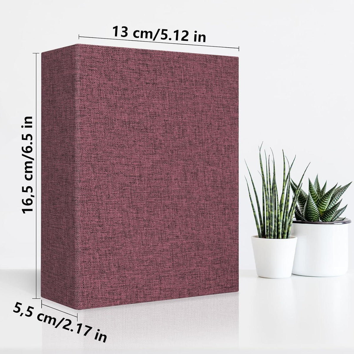 Vienrose Einsteck-Fotoalbum 10x15 Schwarz 100 Seiten Leinen Hochzeit Weihnachten