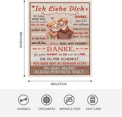 Romantische Liebesdecke Geschenk Partner Valentinstag Hochzeit 130x150cm
