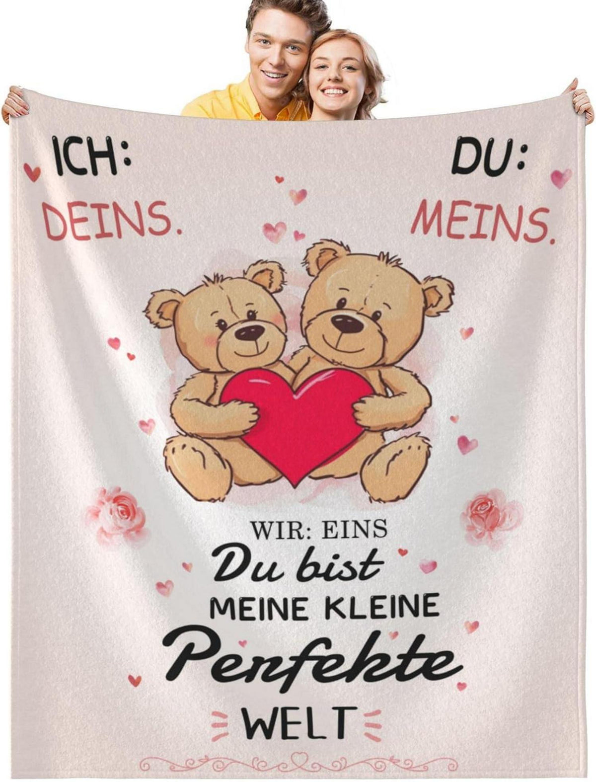 Liebe Dich Partner Geschenk Decke Flauschige 130x150cm Warme Kuscheldecke