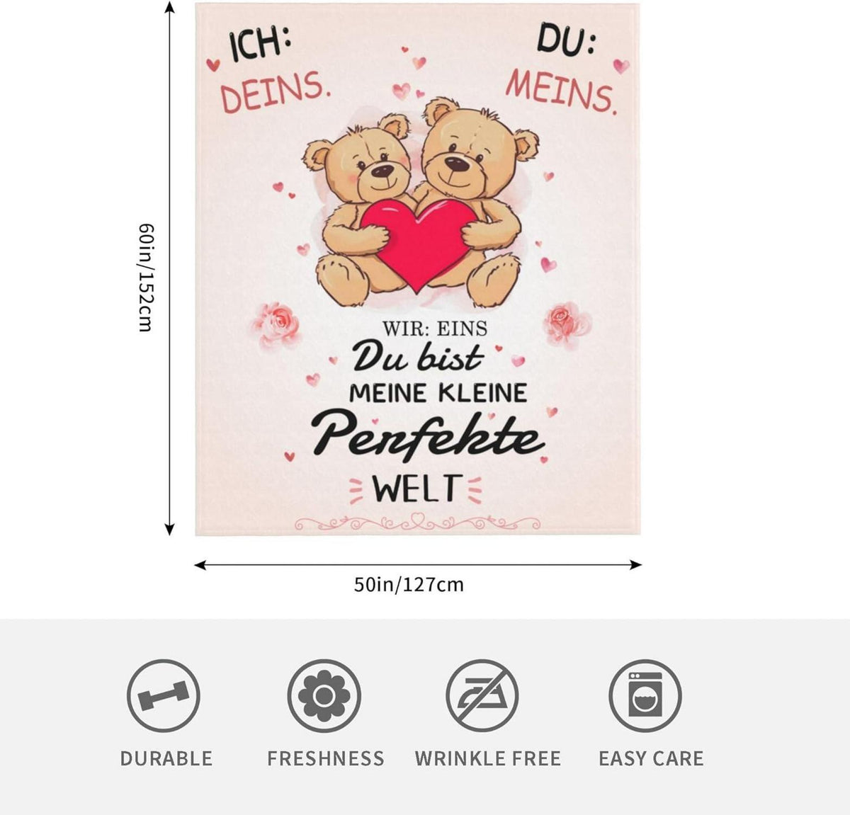 Liebe Dich Partner Geschenk Decke Flauschige 130x150cm Warme Kuscheldecke
