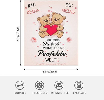 Liebe Dich Partner Geschenk Decke Flauschige 130x150cm Warme Kuscheldecke