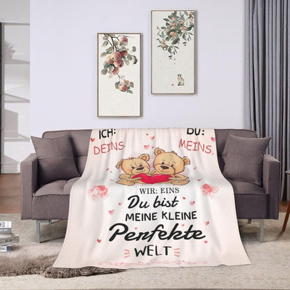 Ich Liebe Dich Decke Flauschig 150x200cm Partnergeschenk für Ihn Sie - Hochzeitstag Valentinstag Weihnachten Jahrestag