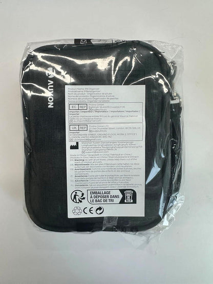 AUVON Tablettenbox 7 Tage mit Canvas Tasche, BPA-FREI, 3 Fächer, extra groß, für Medikamente und Nahrungsergänzungsmittel