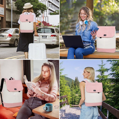 Schulrucksack Mädchen Beige Rosa - Wasserdichter