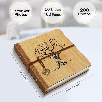 Einsteckalbum 200 Fotos 10x15 Hardcover mit Baumgravur