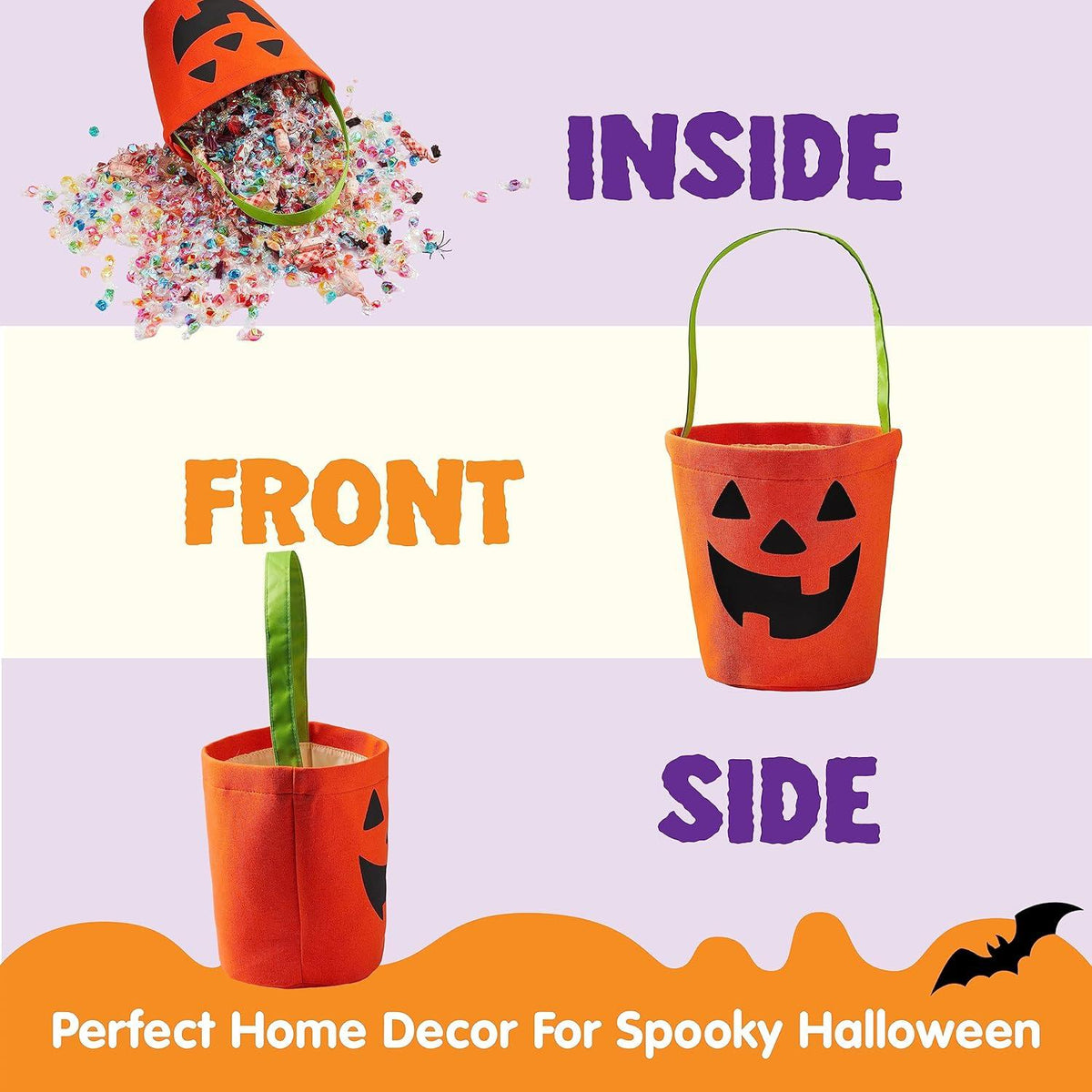 Wiederverwendbare Halloween-Filz-Süßigkeiteneimer-Set