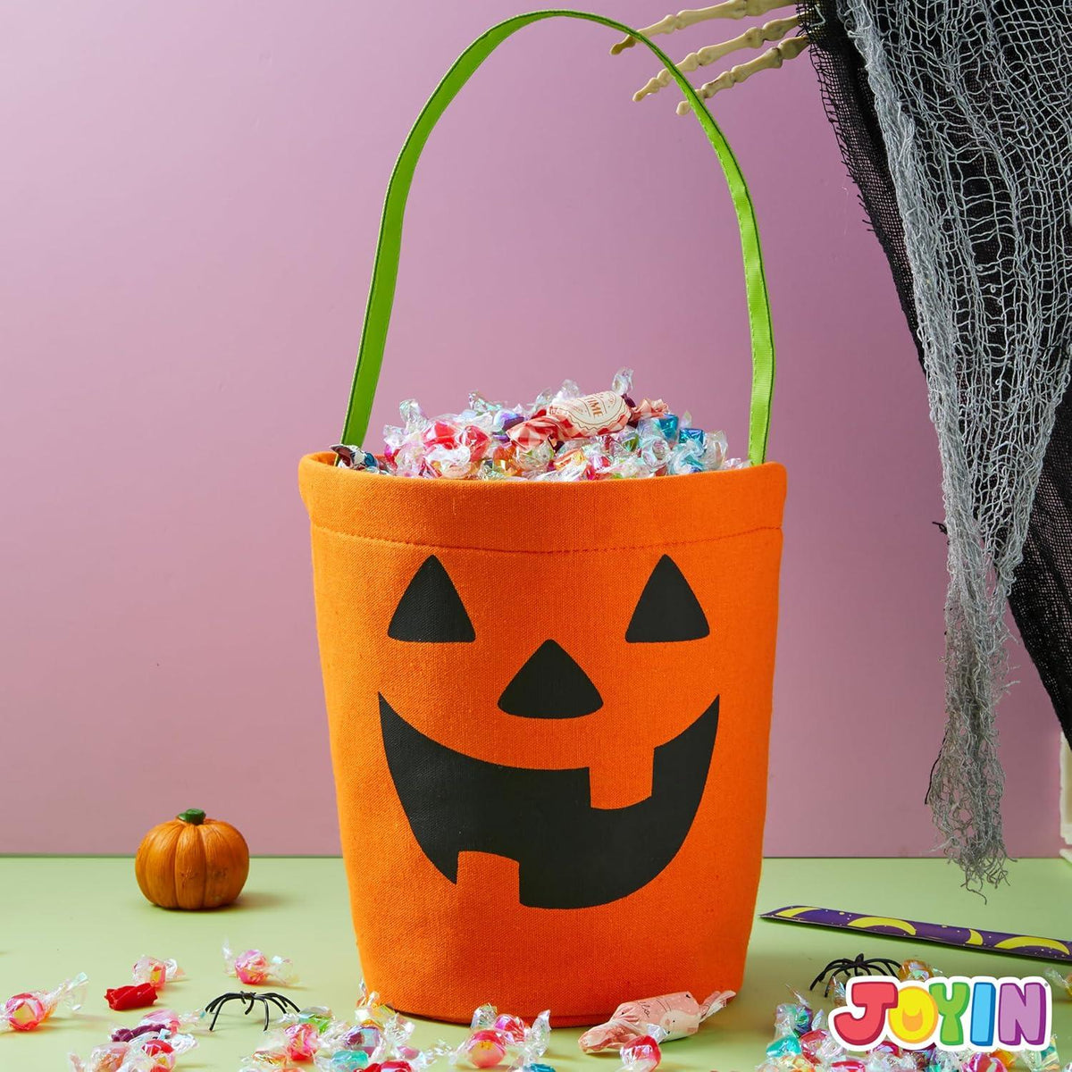 JOYIN Halloween Fledermaus Kürbis Filz Süßigkeiten Eimer Set