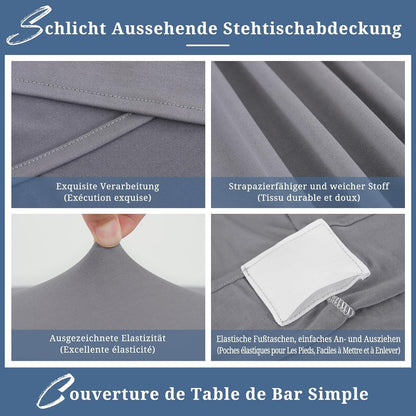 Stretch Stehtisch Husse 3er-Set für Bistrotisch 80-85cm Hellgrau