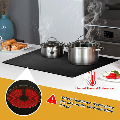 Kitchenraku Herdabdeckplatte 61x53cm Schwarz, Spritzschutz