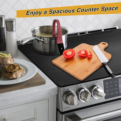 Kitchenraku Herdabdeckplatte 61x53cm Schwarz, Spritzschutz Cerankochfelder
