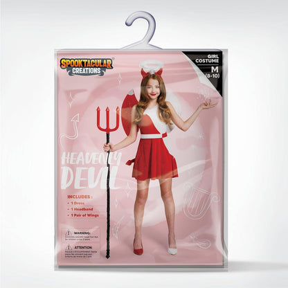 Teufel Kostüm Kinder Engel Halloween Deluxe Tween Kleid Medium