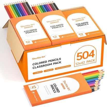 Shuttle Art 504 Buntstifte Set für Kinder, 12 Lebendige