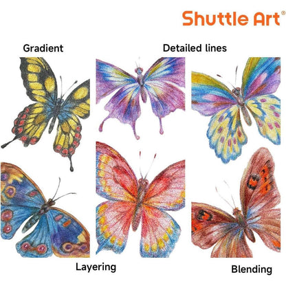 Shuttle Art Metallic Buntstifte Set, 60 glitzernde