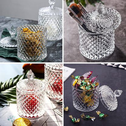 Bonbonglas Kristall Vintage Süßigkeiten Aufbewahrungsglas 2er Set