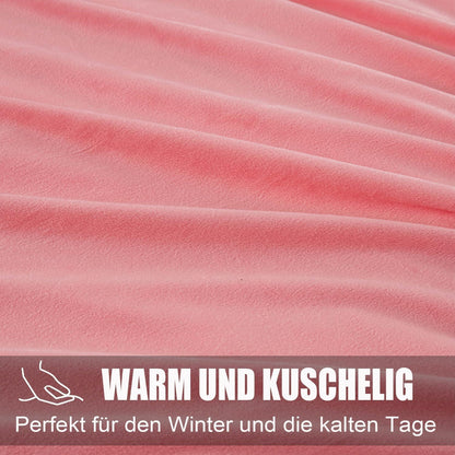 2er-Set Samt Kissenbezug 45x45 cm Superweich Kuschelig Deko Sofakissen Rosa