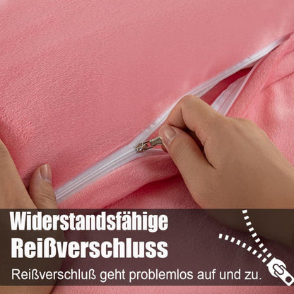2er-Set Samt Kissenbezug 45x45cm Flauschig Kuschelig Deko Sofakissen Rosa