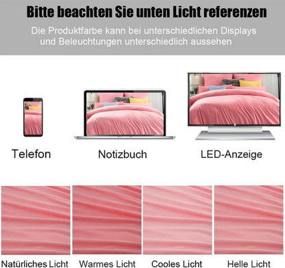 2er-Set Samt Kissenbezug 45x45cm Flauschig Kuschelig Deko Sofakissen Rosa