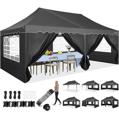 Faltpavillon 3x6 mit Seitenwänden – Wasserdicht & Stabil