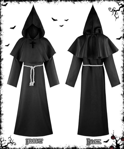Mittelalter Mönchskostüm Hooded Priester Kostüm Renaissance Halloween Zauberer Kostüm