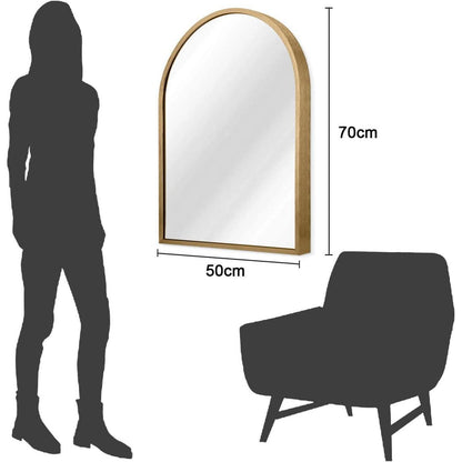 Gewölbter Wandspiegel Gold – 70x50cm, Elegantes Design