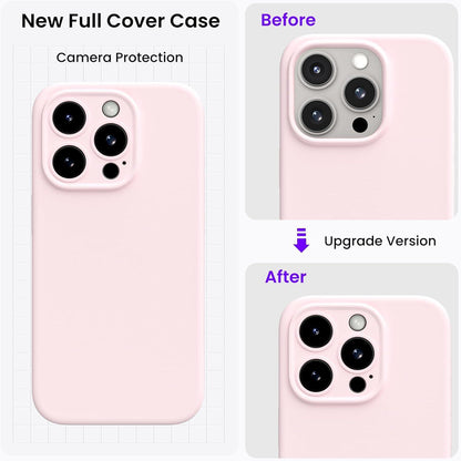 ORNARTO iPhone 15 Pro Max Hülle flüssiges Silikon 6.7 Zoll mit Kameraschutz - Rosenpulver