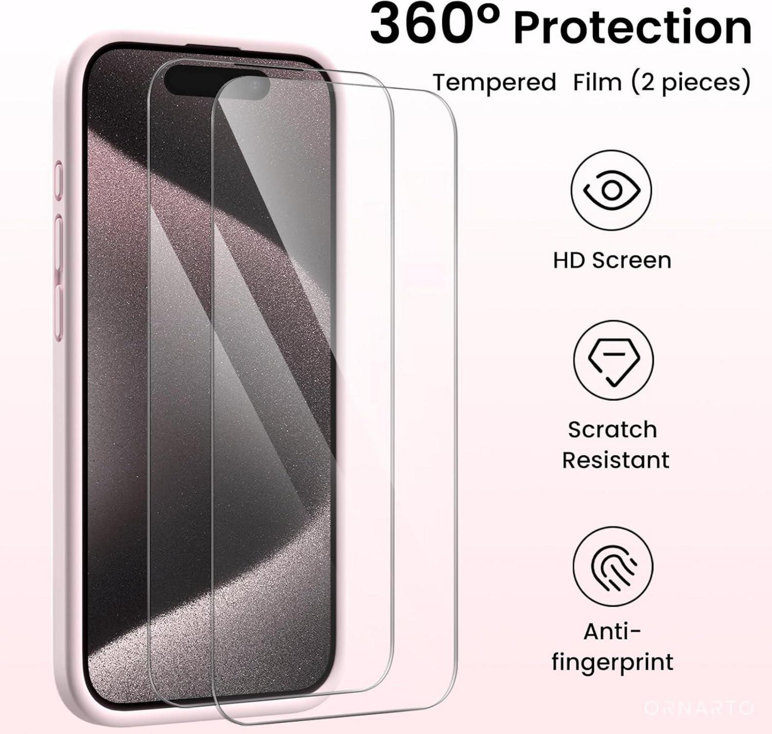 ORNARTO iPhone 15 Pro Max Hülle flüssiges Silikon Schutzhülle 6.7 Zoll mit