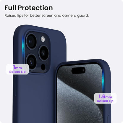 iPhone 15 Pro Max Hülle Silikon 6,7 Zoll flüssig Mitternachtsblau