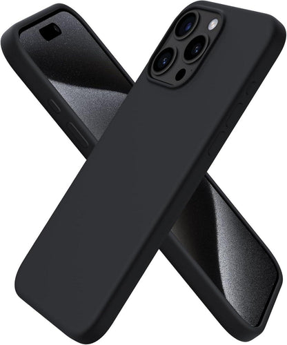 iPhone 15 Pro Max Silikonhülle 6,7 Zoll Schwarz Flüssiges Silikon