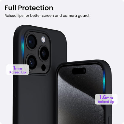 ORNARTO Silikon Hülle iPhone 15 Pro Max 6,7 Zoll Schwarz 2023
