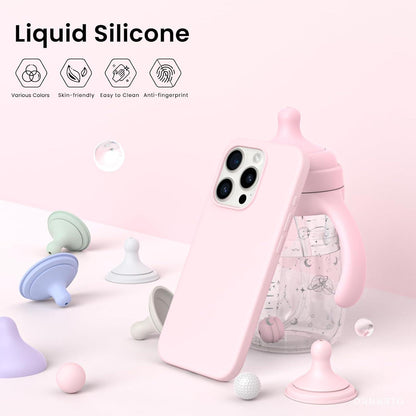 Silikon-Hülle für iPhone 15 Pro Max 6,7 Zoll, flüssig, kratzfest