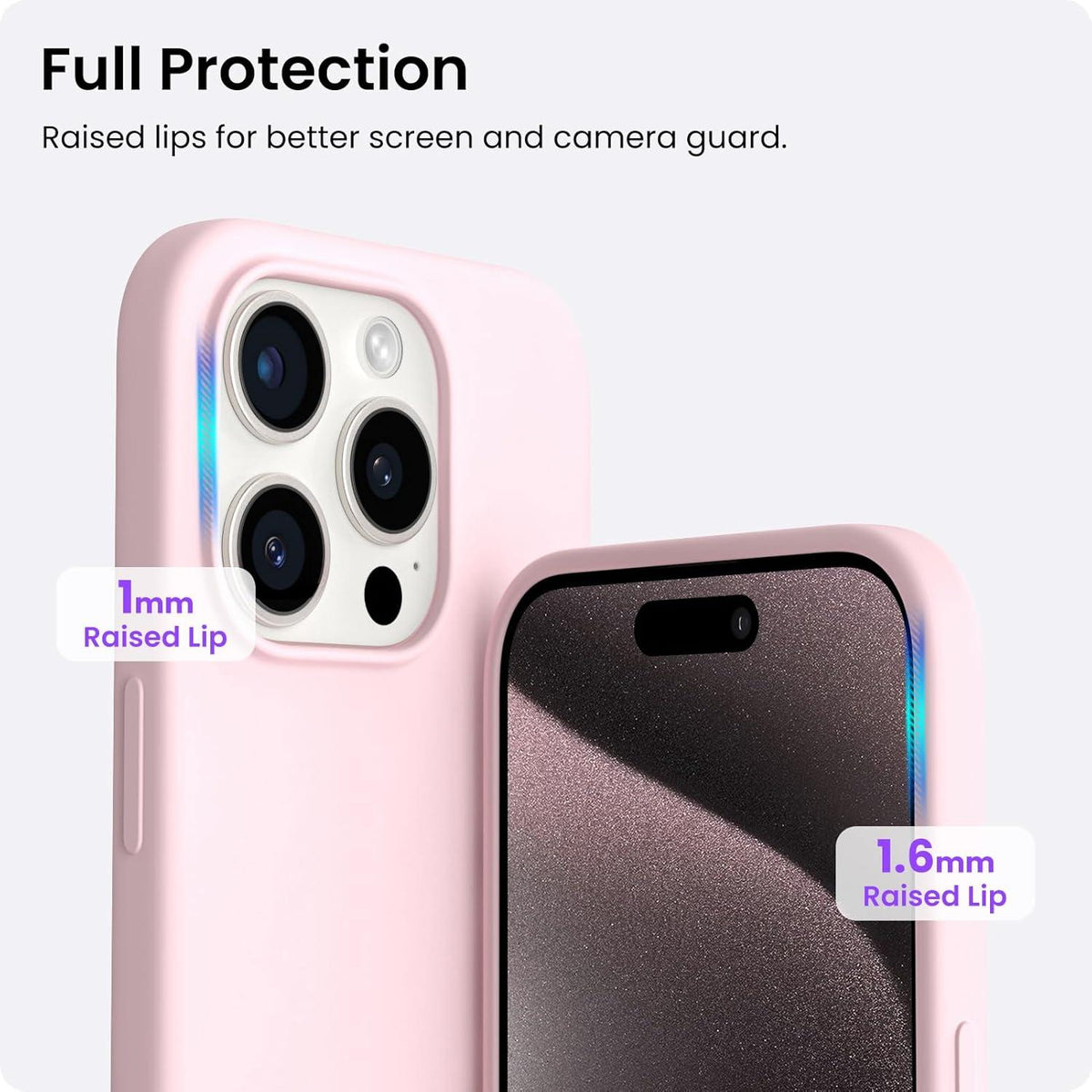 ORNARTO iPhone 15 Pro Max Hülle Silikon 6,7 Zoll Kratzfeste Schutzhülle Rosa