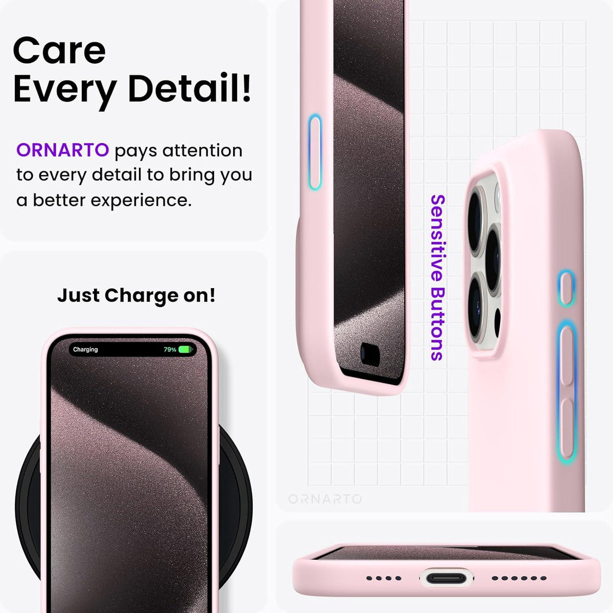 Silikon Hülle iPhone 15 Pro Max 6,7 Zoll - dünne Schutzhülle, Rosa