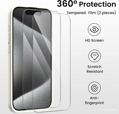 ORNARTO iPhone 15 Pro Max Hülle Silikon 6.7 Zoll Kameraschutz Schutzfolien