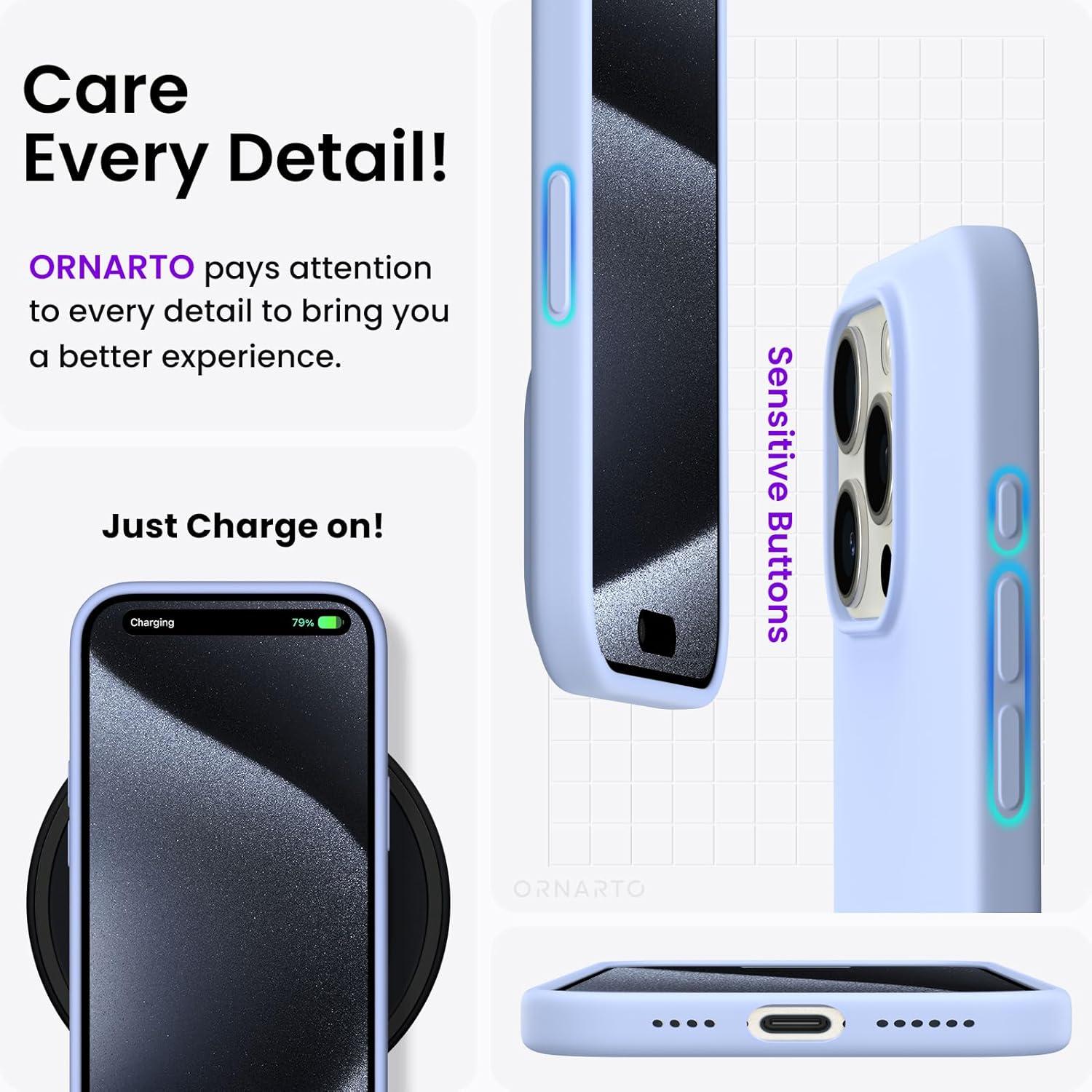 iPhone 15 Pro Max Hülle Silikon Flüssig Baby Blau Schutzhülle 6,7 Zoll 2023