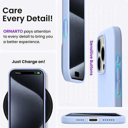 iPhone 15 Pro Max Hülle Silikon Flüssig Baby Blau Schutzhülle 6,7 Zoll 2023