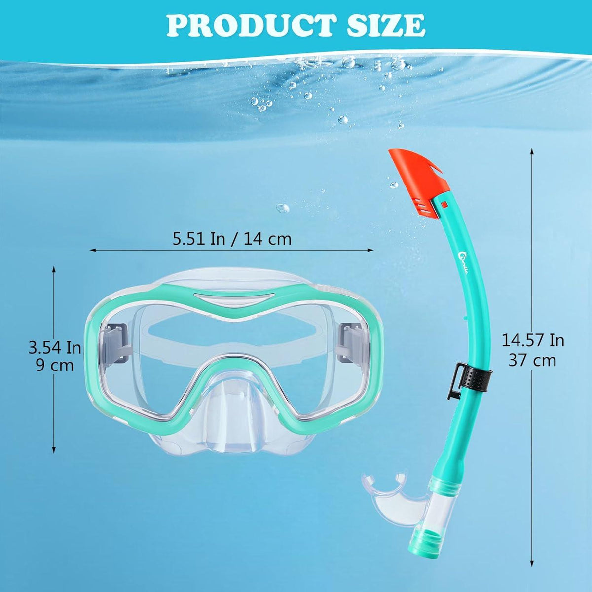 Schnorchelset Kinder Anti-Fog Taucherbrille Halbtrocken für Schwimmen