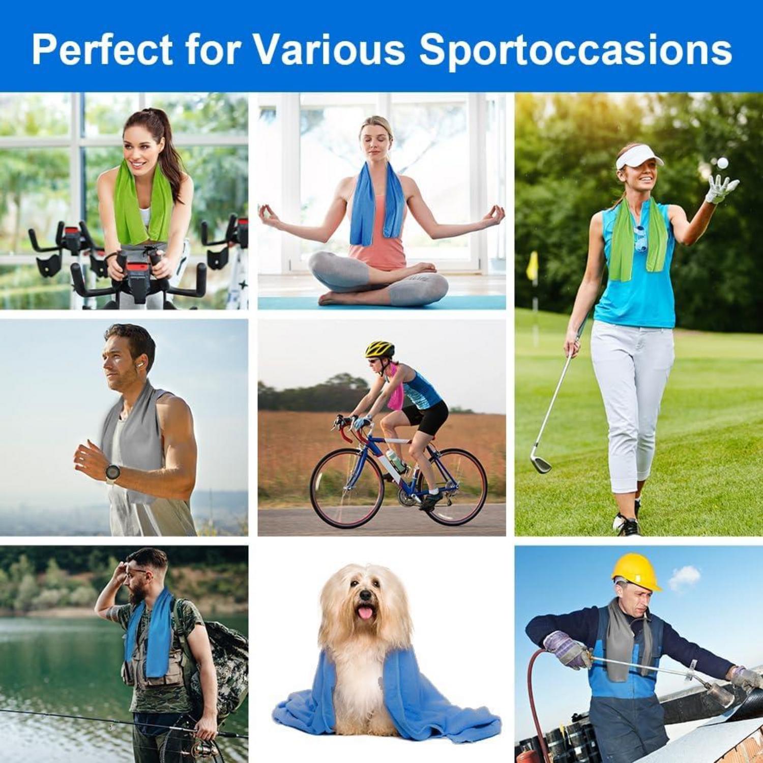 Kühlendes Handtuch Set Mikrofaser Cooling Towel Eishandtuch Fitness Yoga