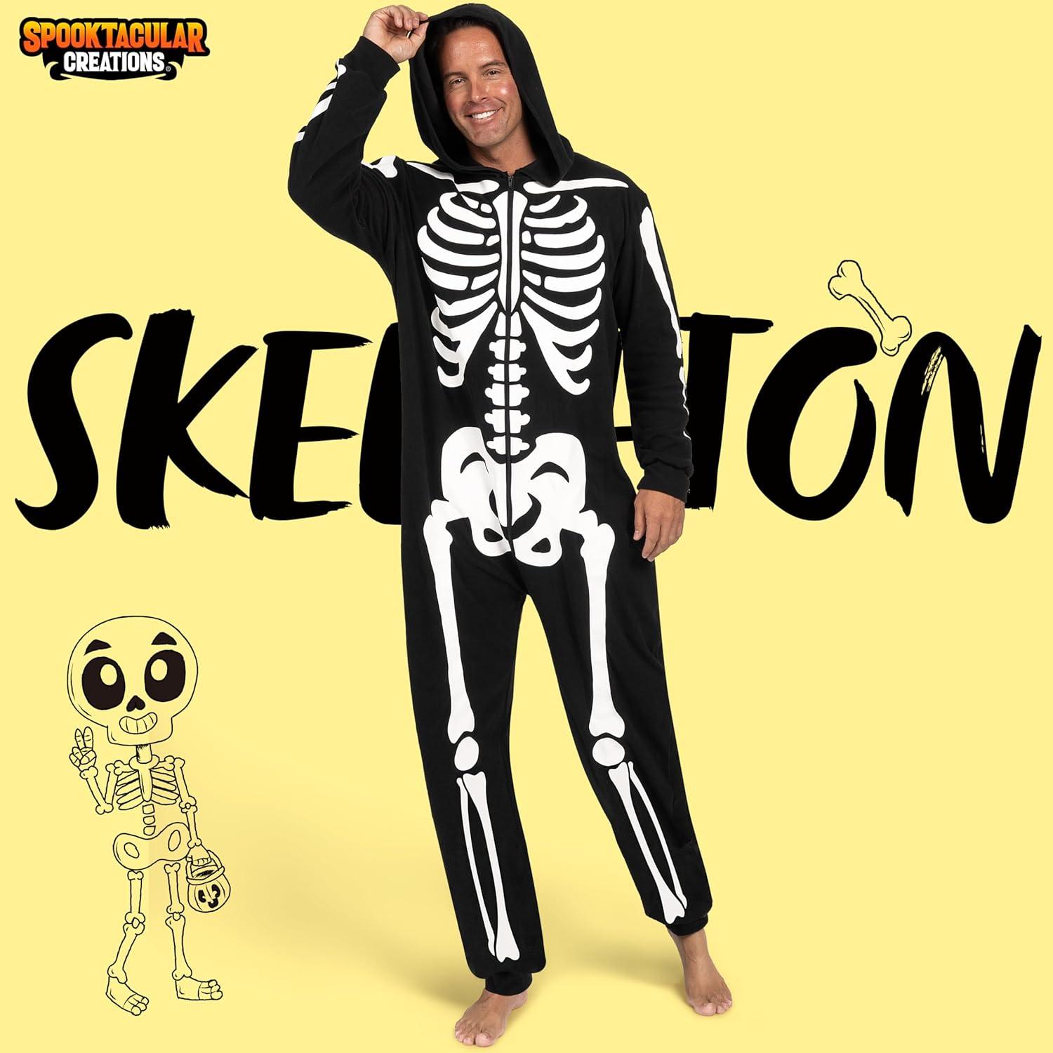 Spooktacular Creations Skelett Jumpsuit für Herren