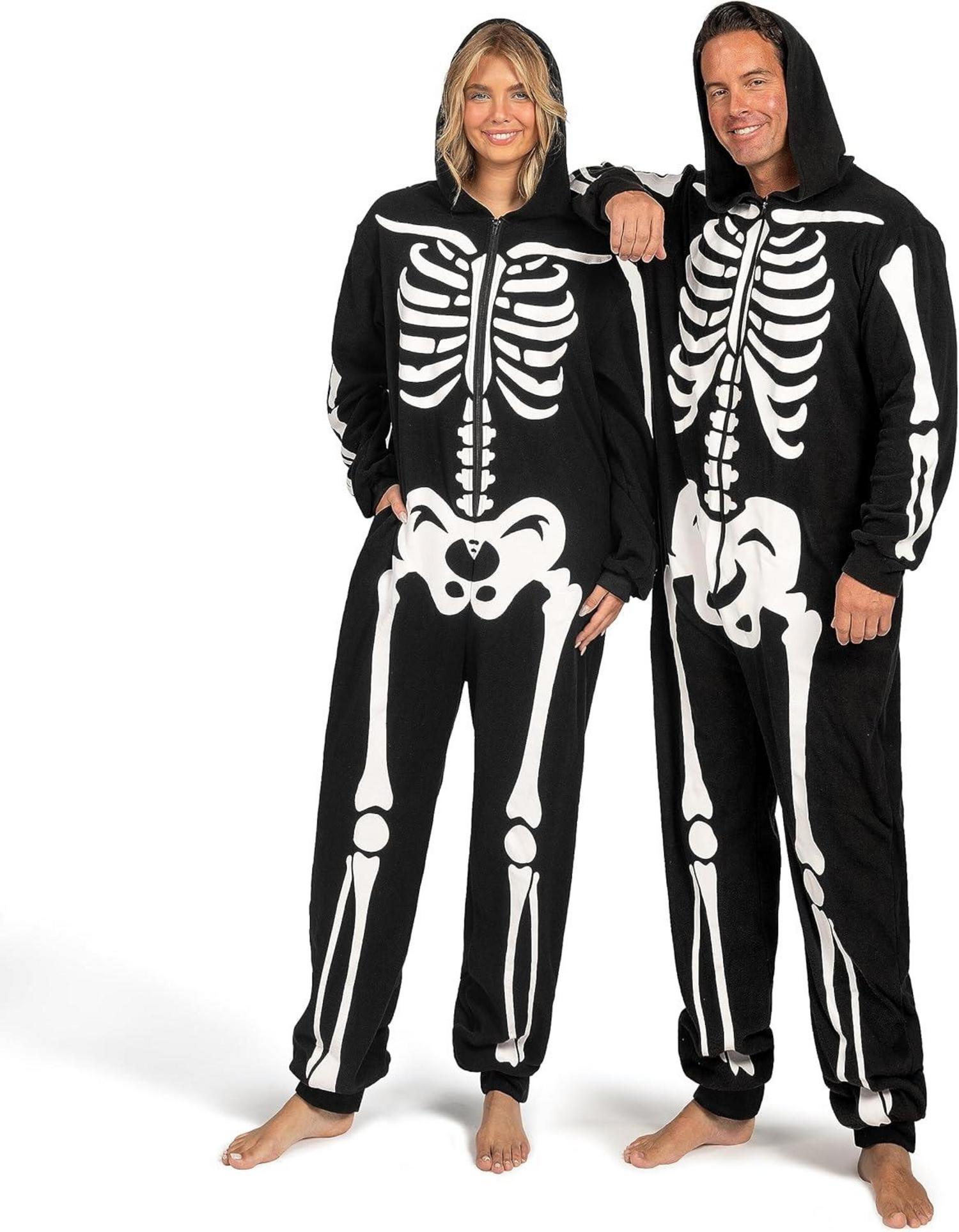 Spooktacular Skelettkostüm Jumpsuit Kapuze Halloween Cosplay