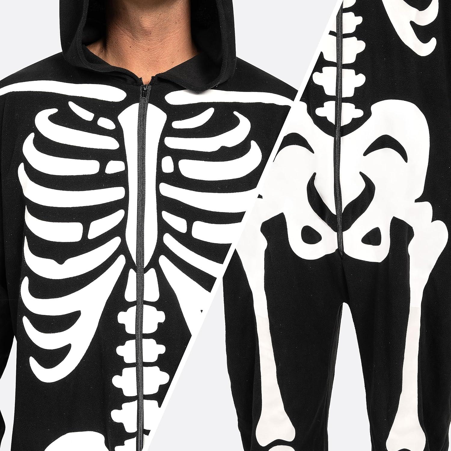 Skelett Jumpsuit Pyjama Halloween Cosplay Kostüm Männer Erwachsene