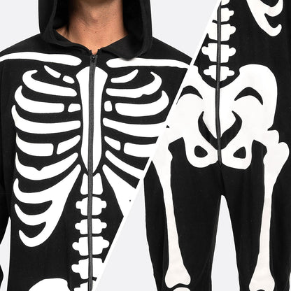 Skelett Jumpsuit Pyjama Halloween Cosplay Kostüm Männer Erwachsene